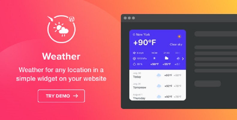 Weather Forecast WordPress Weather Plugin