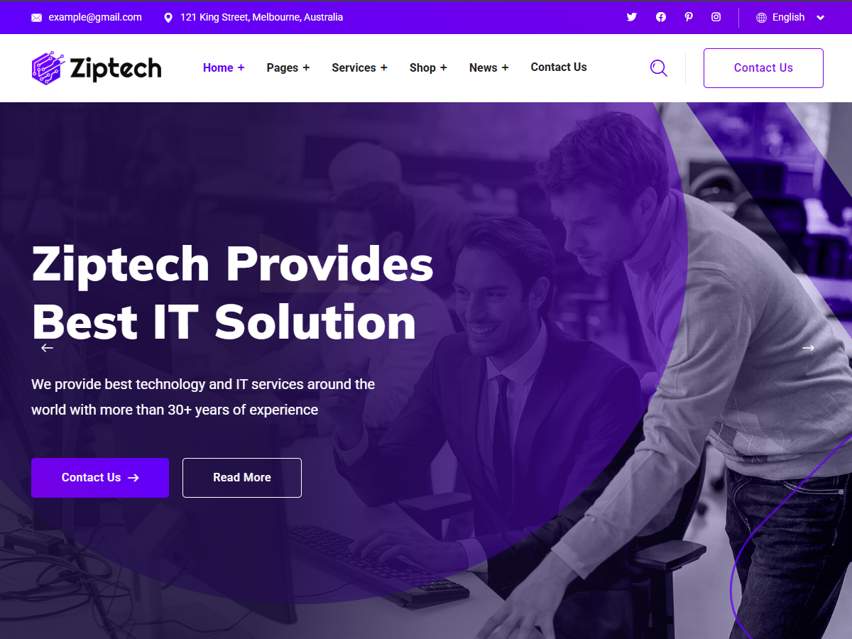 Ziptech IT Solutions Technology WordPress Theme